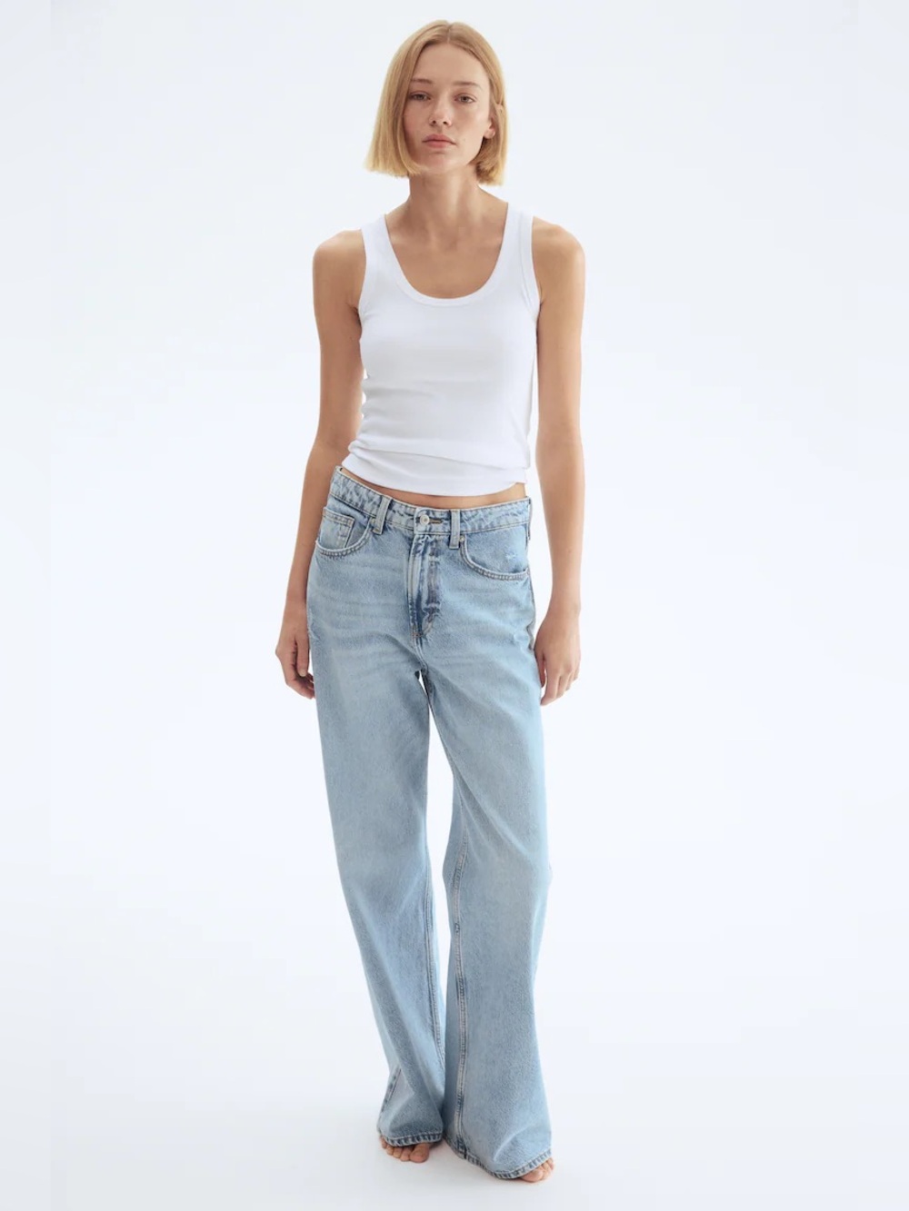 H&M Light Blue Wide Leg Jeans